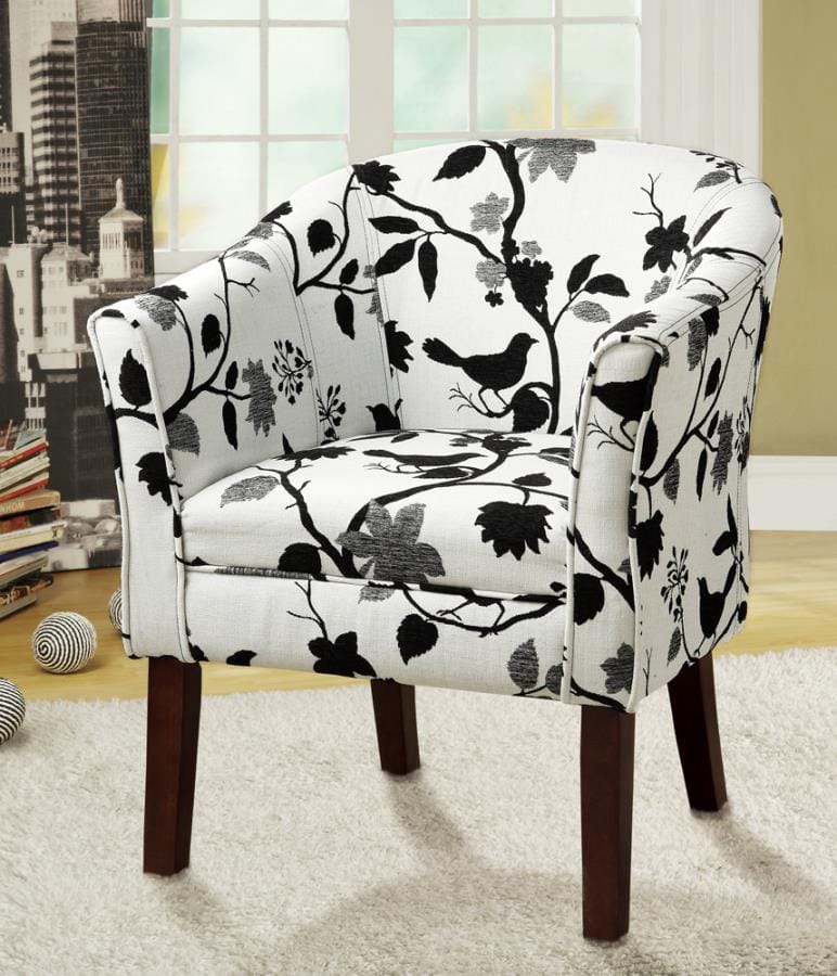 Sandy Upholstered Accent Chair Black and White