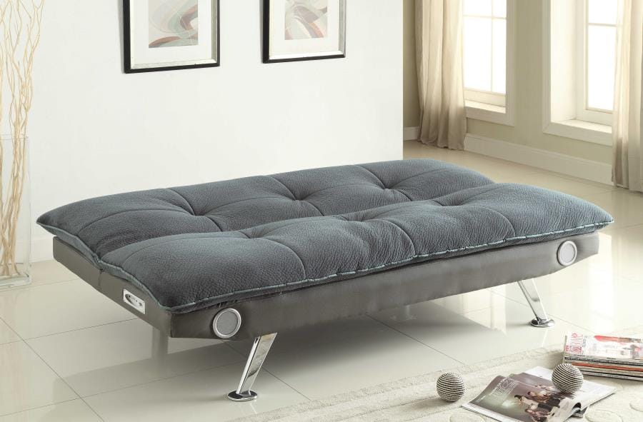 Odel Upholstered Sofa Bed with Bluetooth Speakers Grey
