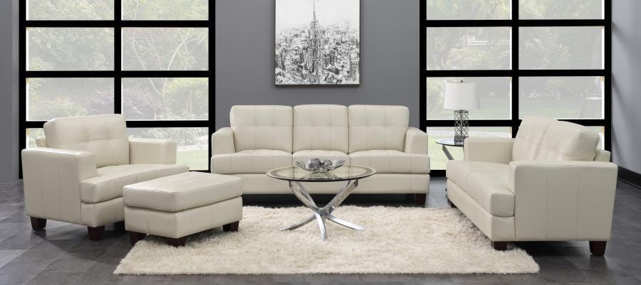 Samuel Upholstered Tufted Sofa Cream