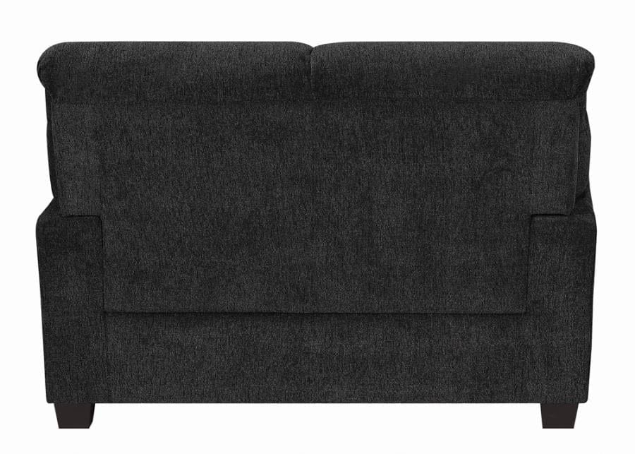 Clementine Upholstered Loveseat with Nailhead Trim Grey