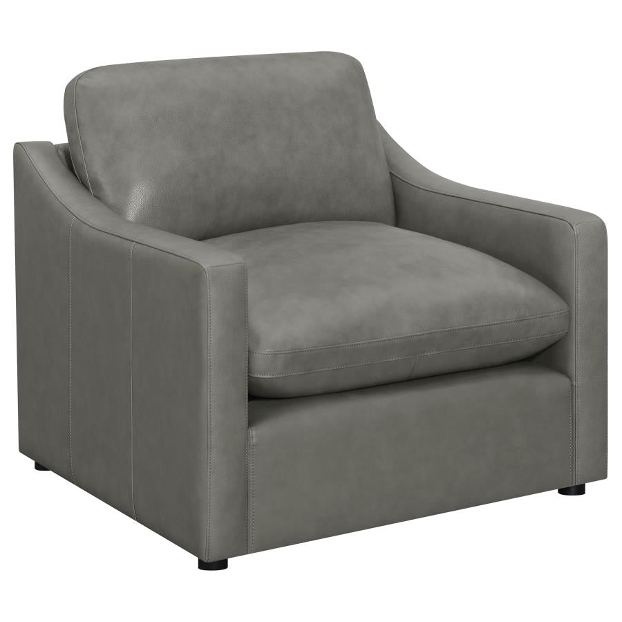 Grayson 3-piece Sloped Arm Upholstered Living Room Set Grey