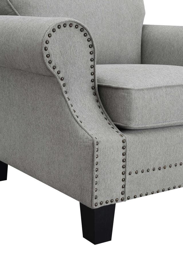 Sheldon Upholstered Sofa with Rolled Arms Grey