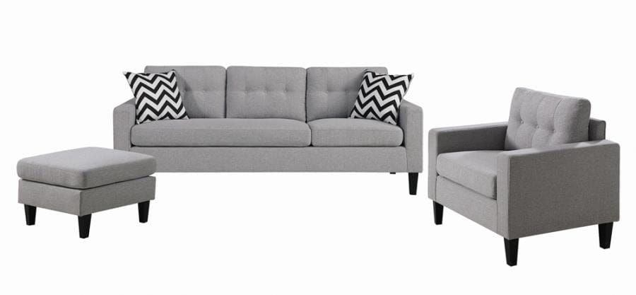 Metro Tufted Upholstered Reversible Sectional Light Grey