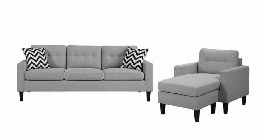 Metro Tufted Upholstered Reversible Sectional Light Grey