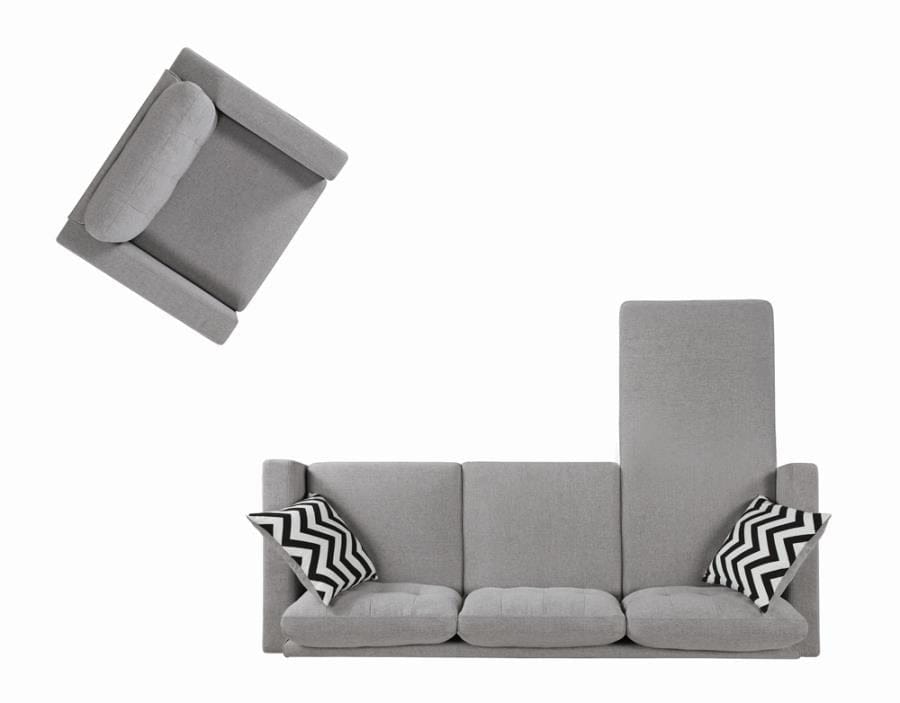 Metro Tufted Upholstered Reversible Sectional Light Grey