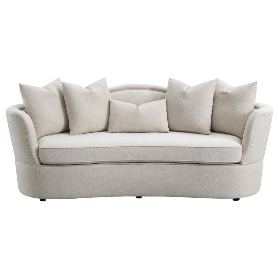 Kamilah Upholstered Sofa with Camel Back Beige