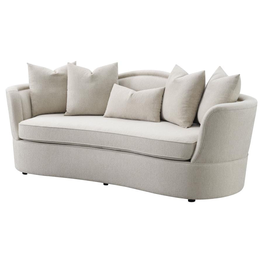 Kamilah Upholstered Sofa with Camel Back Beige