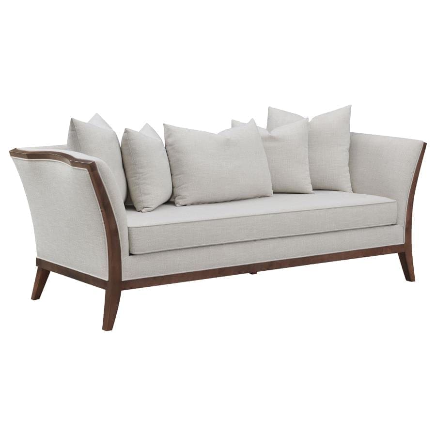 Lorraine 2-piece Upholstered Living Room Set with Flared Arms Beige