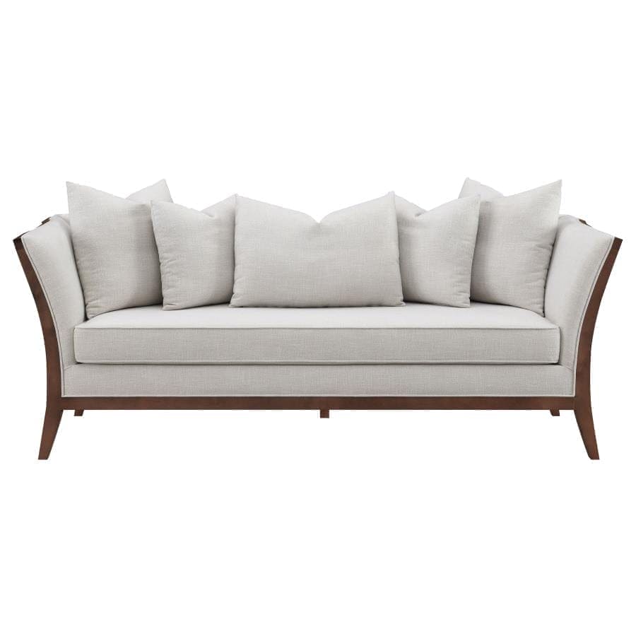 Lorraine 2-piece Upholstered Living Room Set with Flared Arms Beige