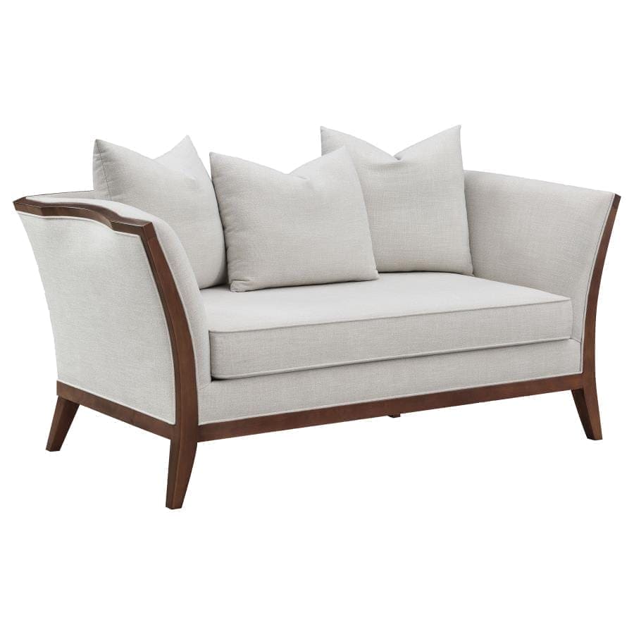 Lorraine 2-piece Upholstered Living Room Set with Flared Arms Beige