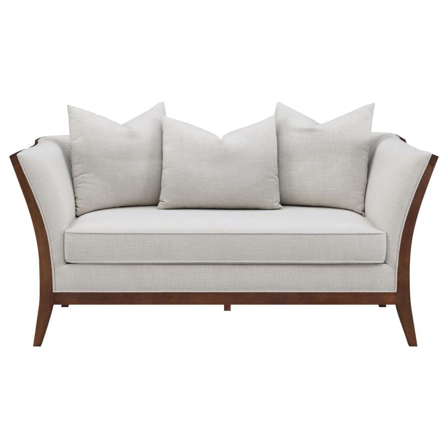 Lorraine 2-piece Upholstered Living Room Set with Flared Arms Beige