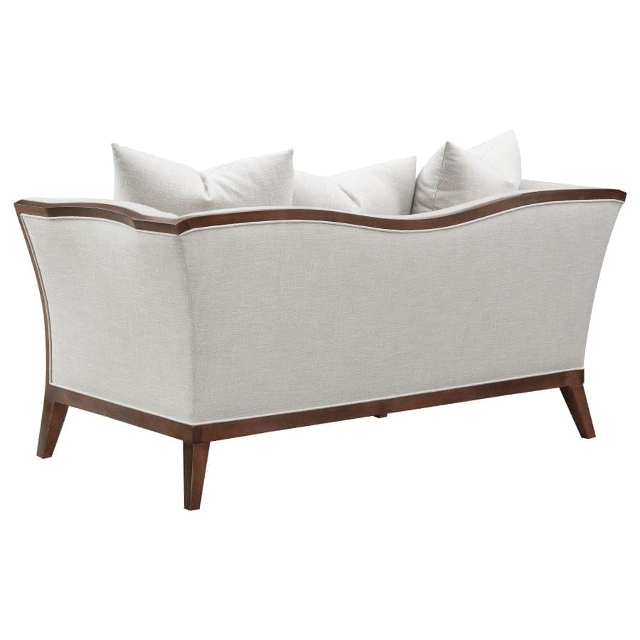 Lorraine 2-piece Upholstered Living Room Set with Flared Arms Beige