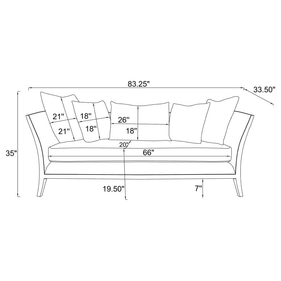 Lorraine 2-piece Upholstered Living Room Set with Flared Arms Beige