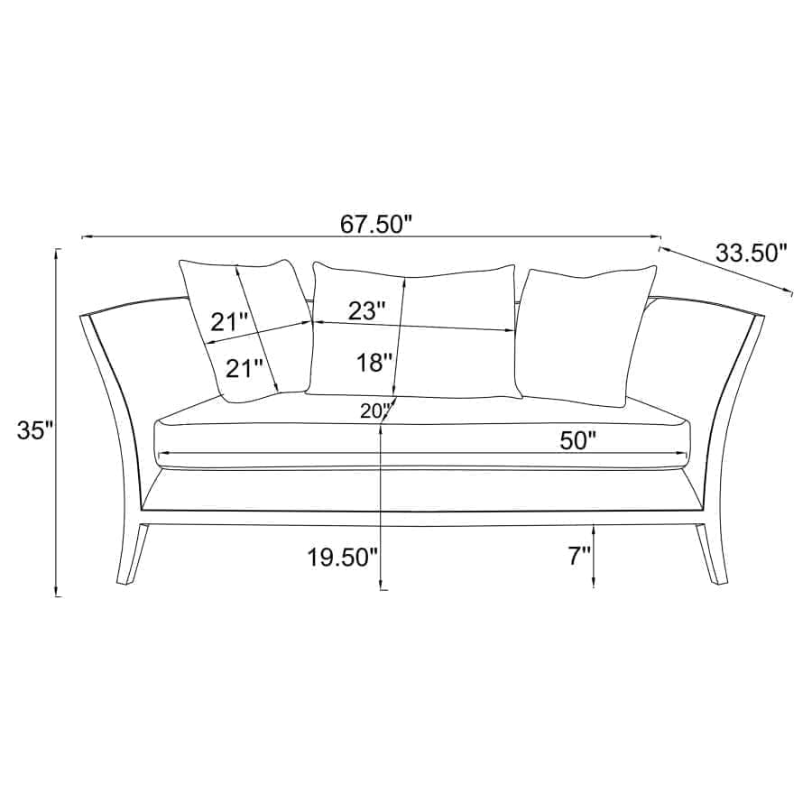 Lorraine 2-piece Upholstered Living Room Set with Flared Arms Beige