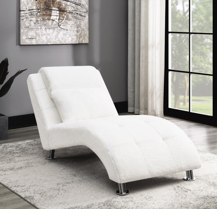 Upholstered Grid Tufted Accent Chaise