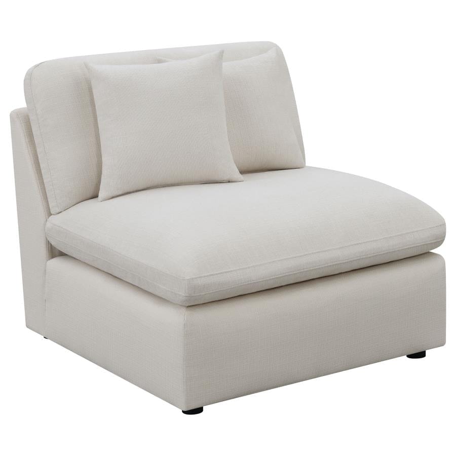 Hobson Cushion Back Armless Chair Off-White