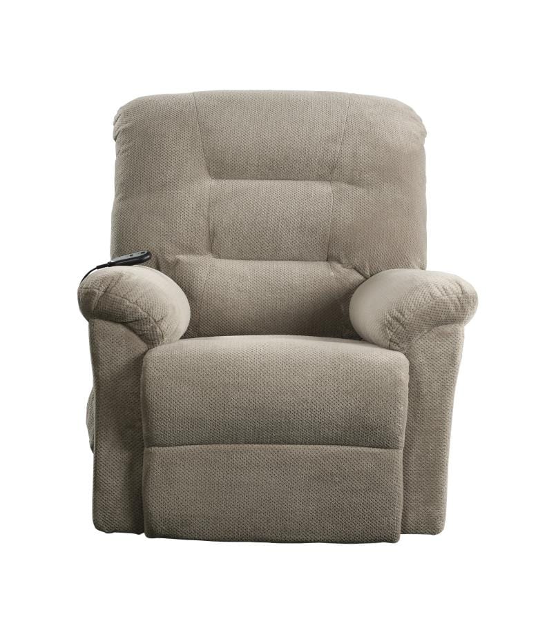 Upholstered Power Lift Recliner Beige
