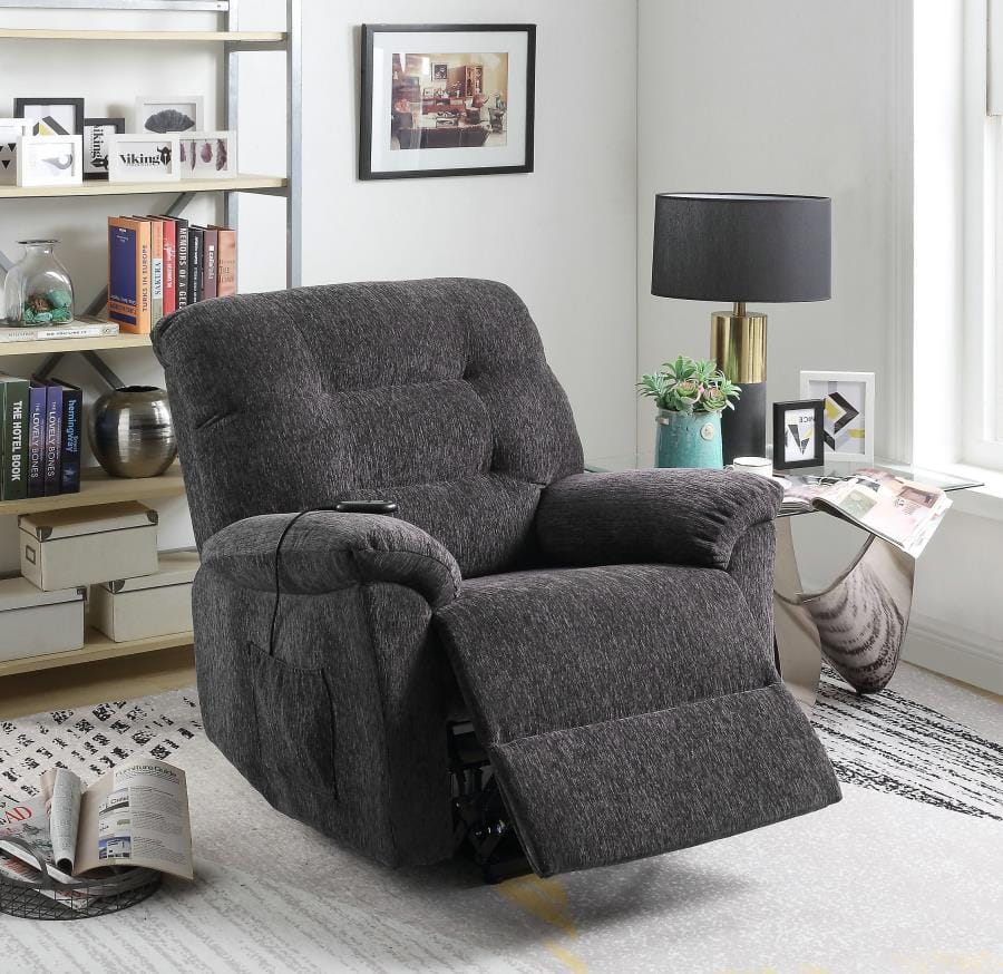 Upholstered Power Lift Recliner Grey