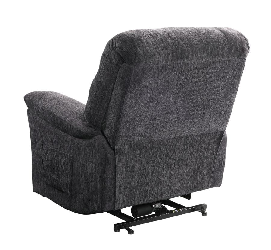 Upholstered Power Lift Recliner Grey