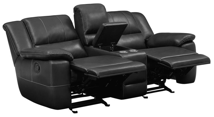 Lee Glider Loveseat with Colsole Black