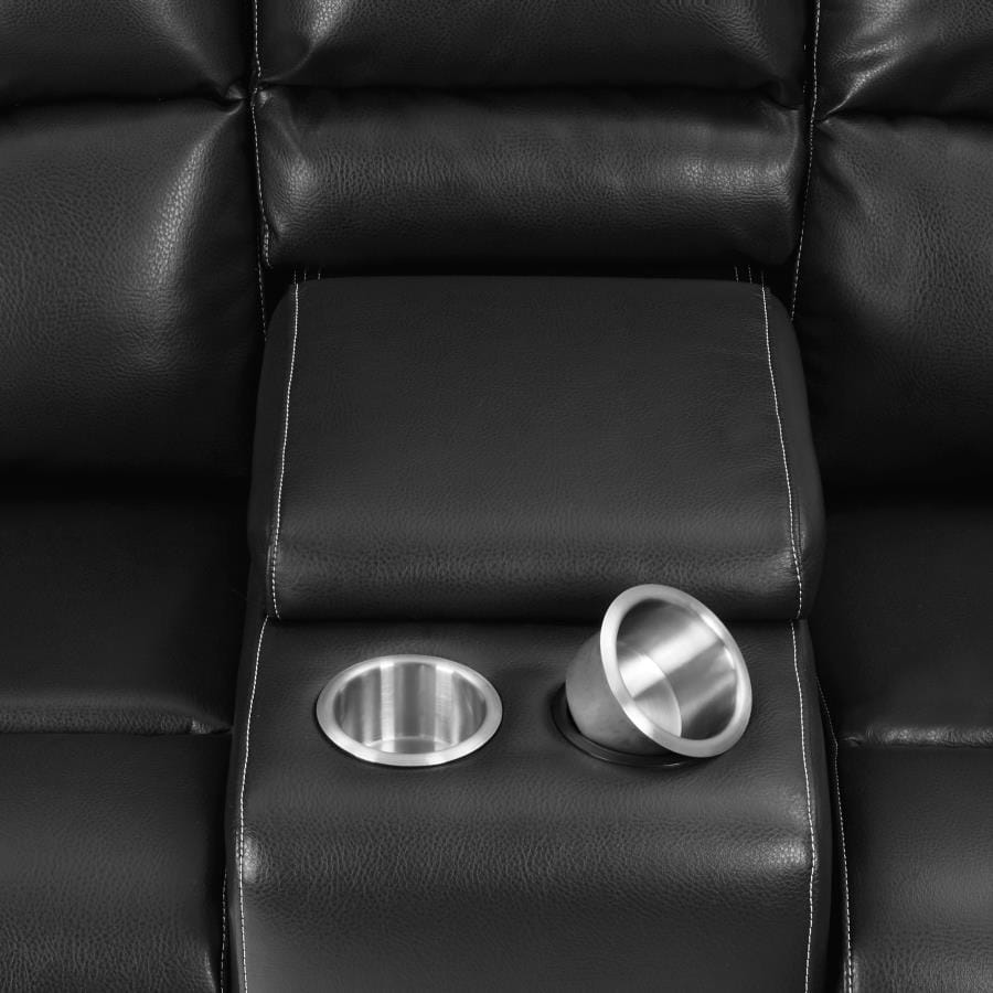 Lee Glider Loveseat with Colsole Black