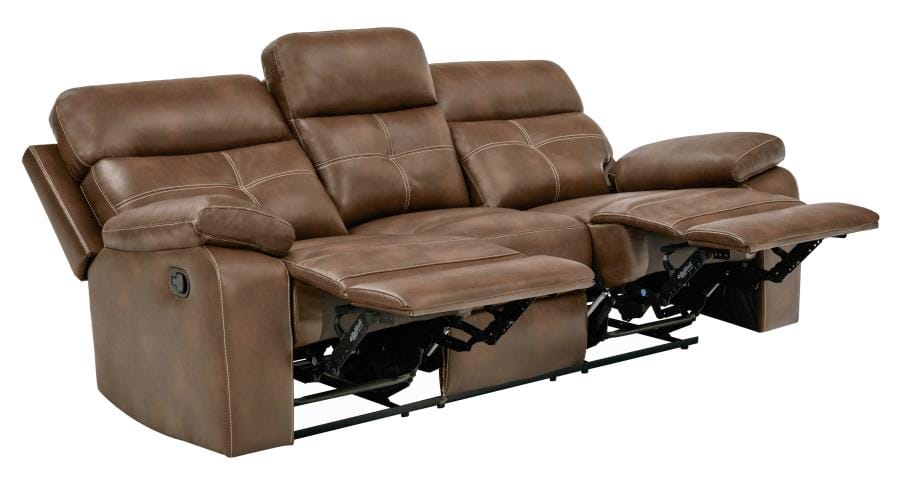 Damiano Button Tufted Motion Sofa Tri-tone Brown