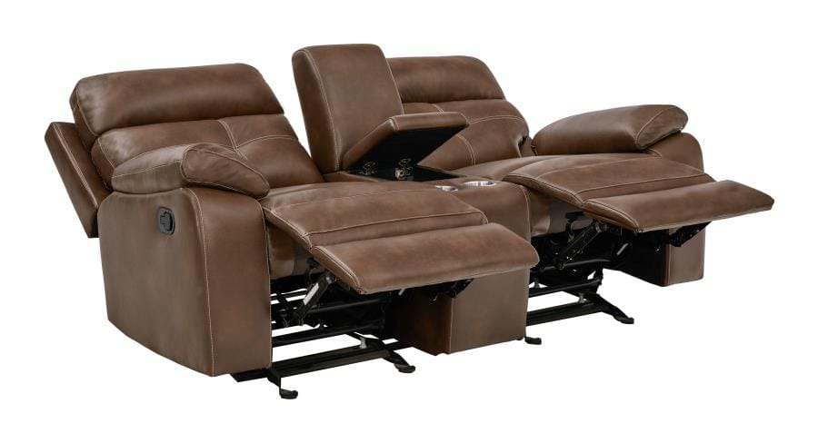 Damiano Button Tufted Glider Loveseat Tri-tone Brown