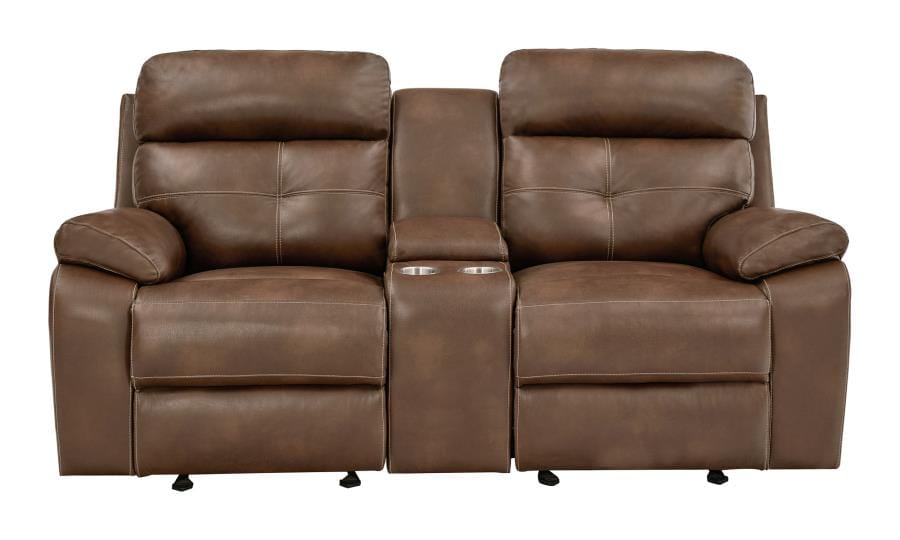 Damiano Button Tufted Glider Loveseat Tri-tone Brown
