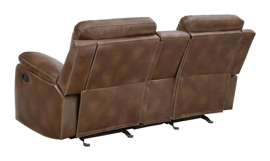 Damiano Button Tufted Glider Loveseat Tri-tone Brown