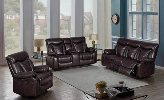 Zimmerman Upholstered Tufted Living Room Set Dark Brown