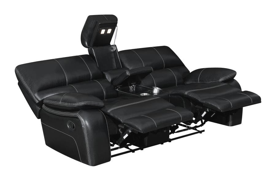 Willemse Motion Loveseat with Console Black