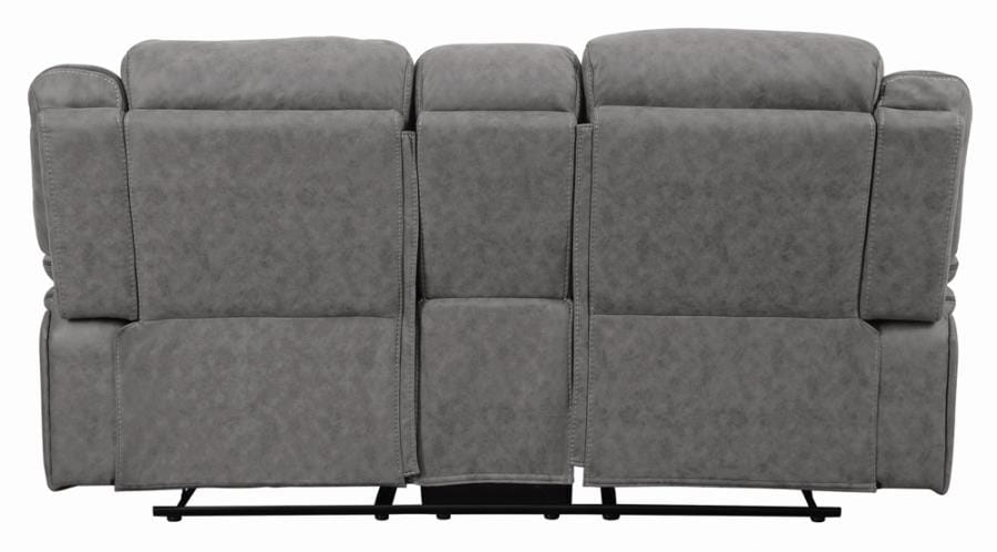 Higgins Pillow Top Arm Motion Loveseat with Console Grey