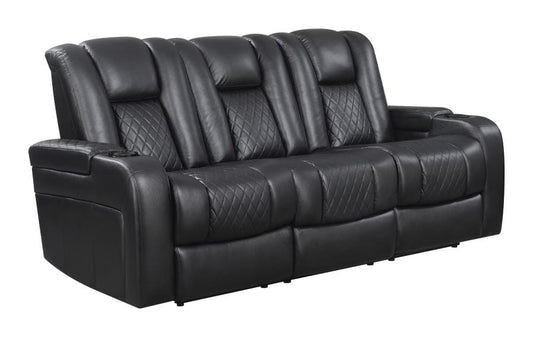 Delangelo Power^2 Sofa with Drop-down Table Black
