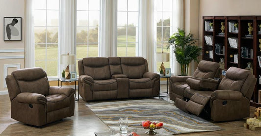 Sawyer Upholstered Tufted Living Room Set Macchiato Brown