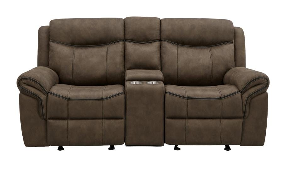 Sawyer Glider Loveseat with Console Macchiato