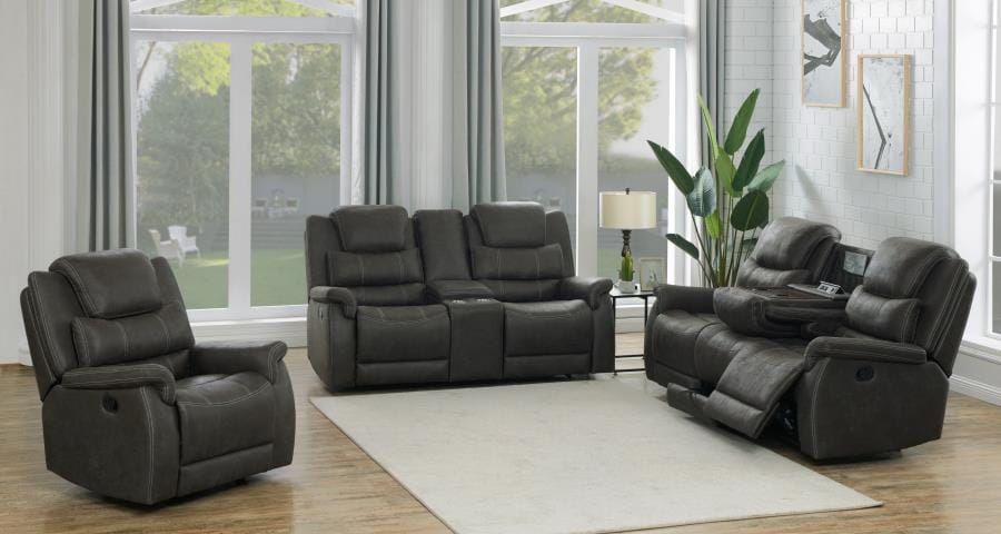Wyatt 3-piece Upholstered Living Room Set Grey