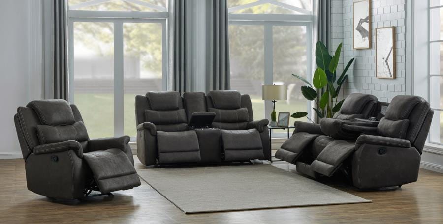 Wyatt 3-piece Upholstered Living Room Set Grey