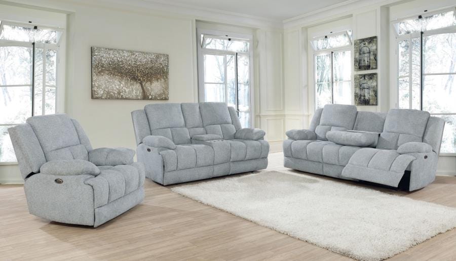 Belize Upholstered Power Glider Recliner Grey