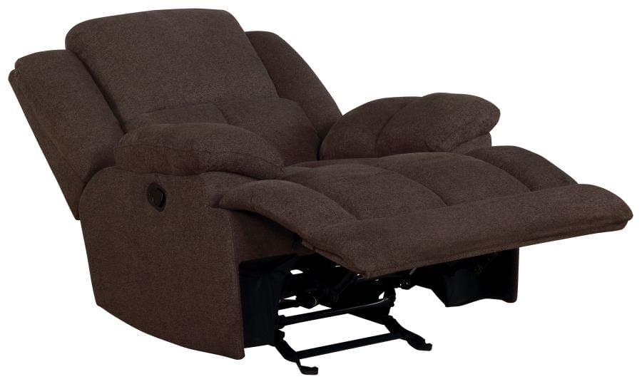 Waterbury Upholstered Glider Recliner Brown