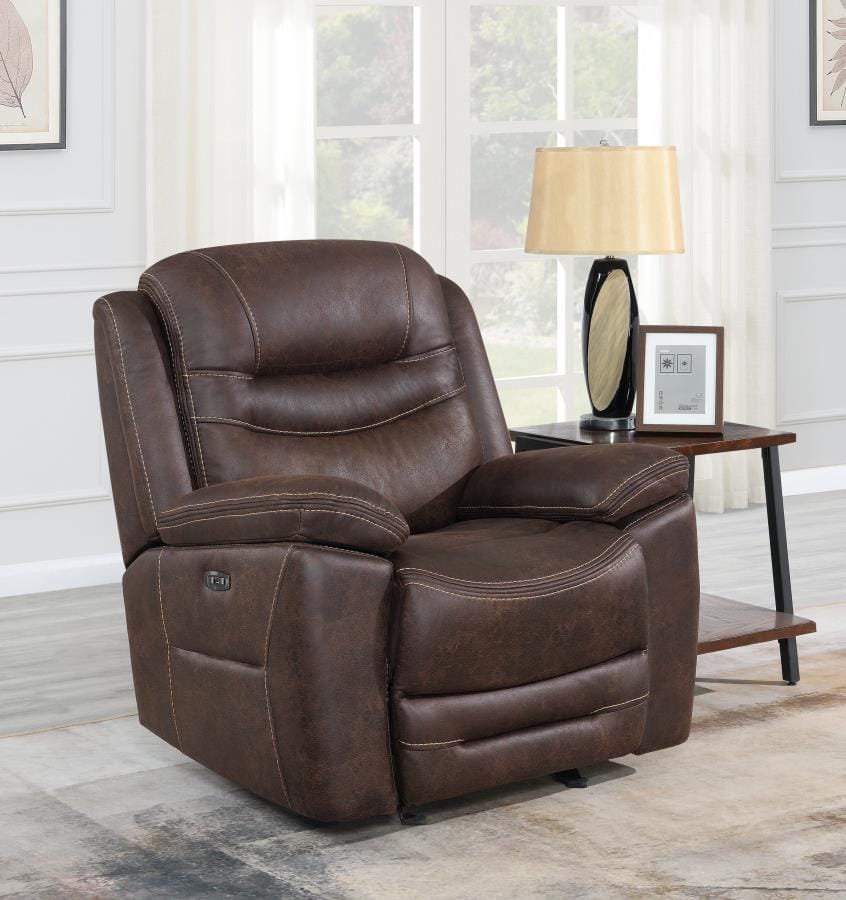 Hemer Upholstered Power^2 Recliner Chocolate