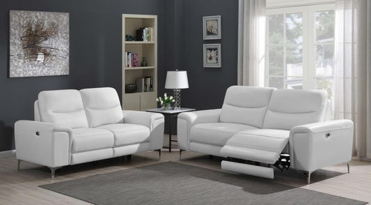 Largo 2-piece Upholstered Power Living Room Set White