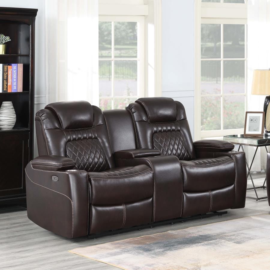Korbach Upholstered Power^2 Loveseat Espresso