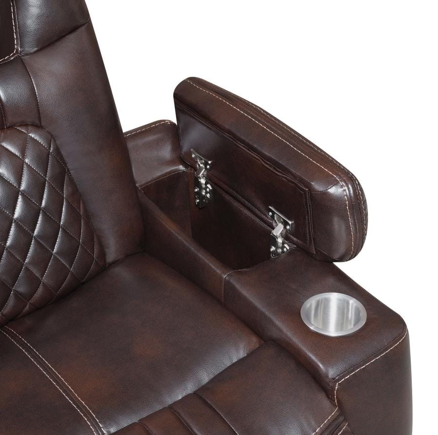 Korbach Upholstered Power^2 Loveseat Espresso
