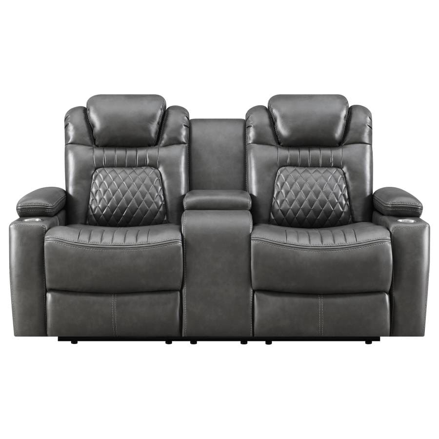 Korbach Upholstered Power^2 Loveseat Charcoal