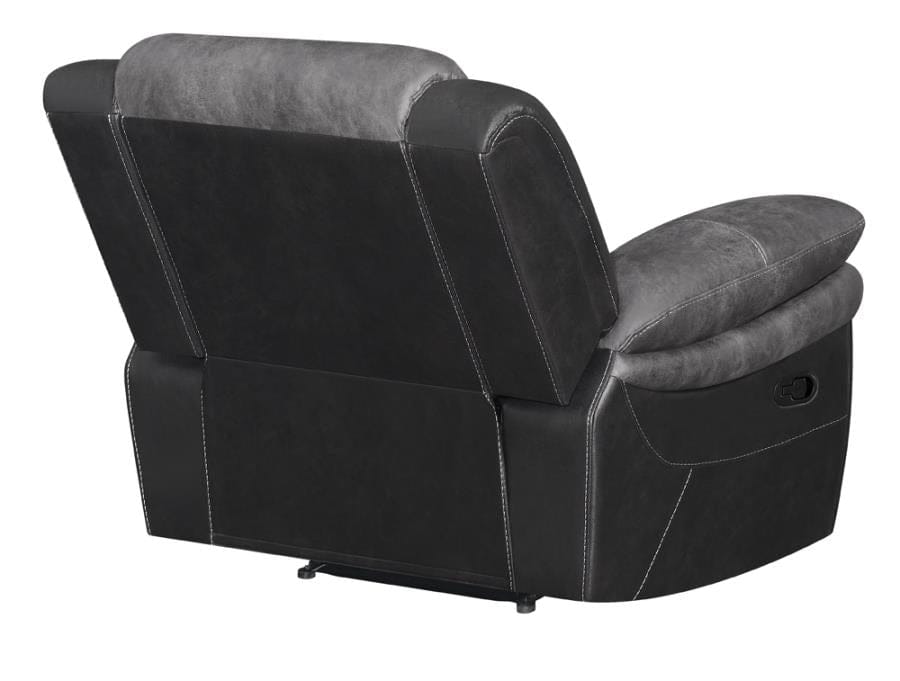 Saybrook Tufted Cushion Recliner Charcoal and Black
