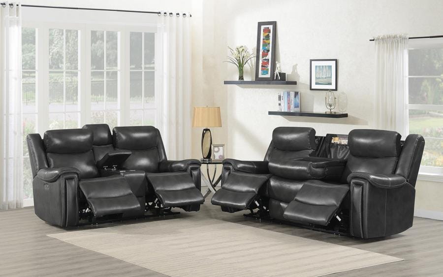 Shallowford 2-piece Power^2 Living Room Set Hand Rubbed Charcoal