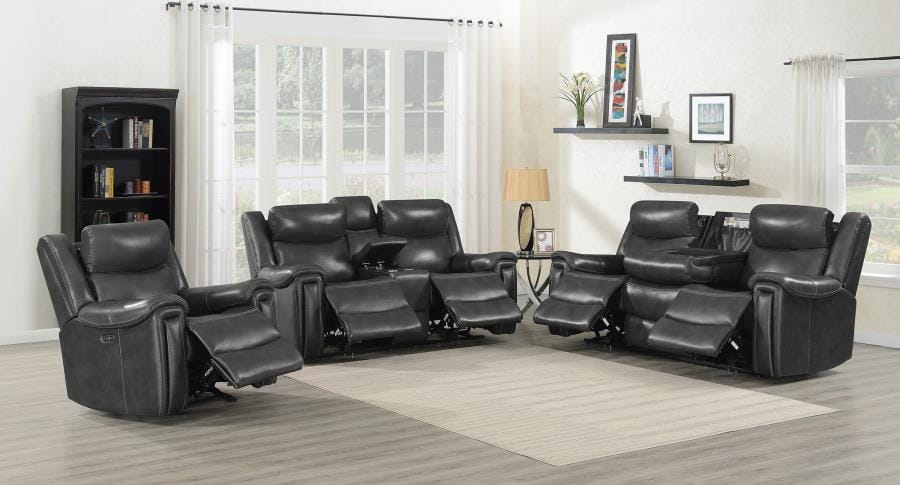 Shallowford 3-piece Power^2 Living Room Set Hand Rubbed Charcoal