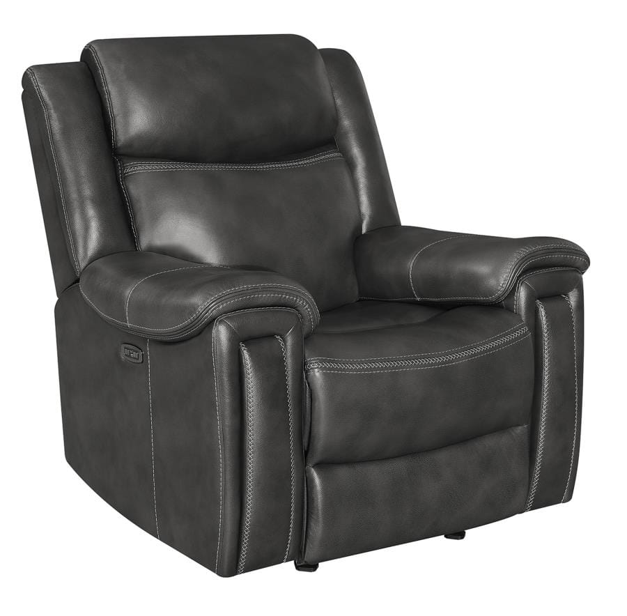 Shallowford Upholstered Power^2 Glider Recliner Hand Rubbed Charcoal