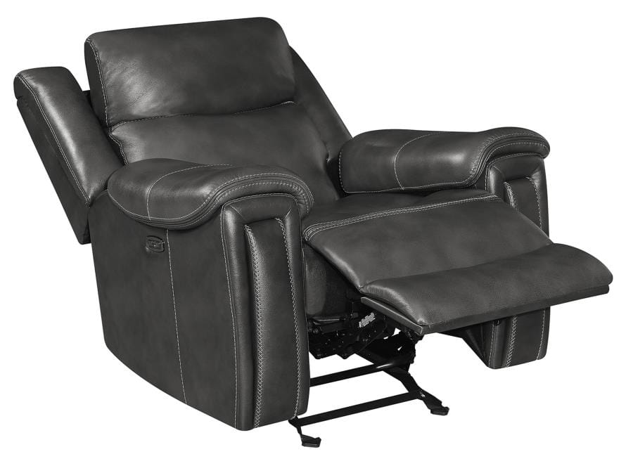 Shallowford Upholstered Power^2 Glider Recliner Hand Rubbed Charcoal