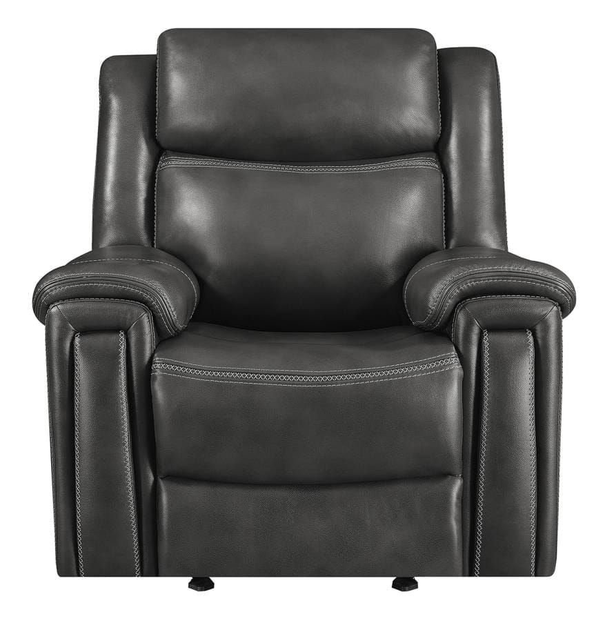 Shallowford Upholstered Power^2 Glider Recliner Hand Rubbed Charcoal